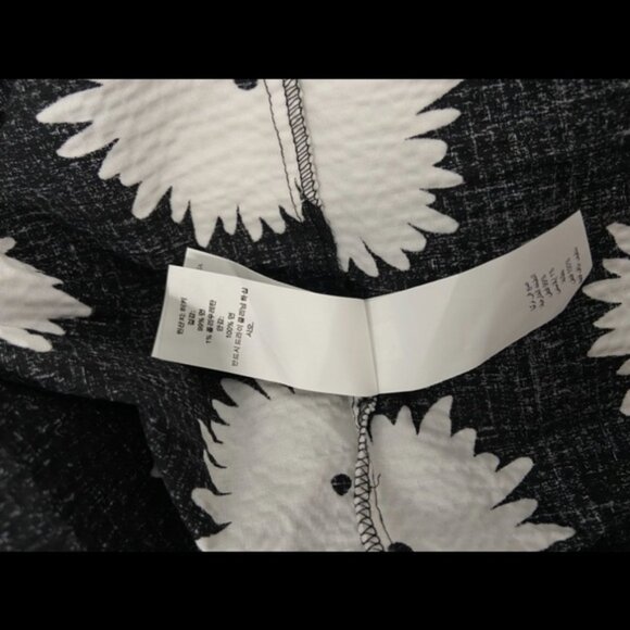 Kate Spade Pom Pom Floral Smocked Maxi Dress Sz L Black/White Excellent Cond - Picture 14 of 14